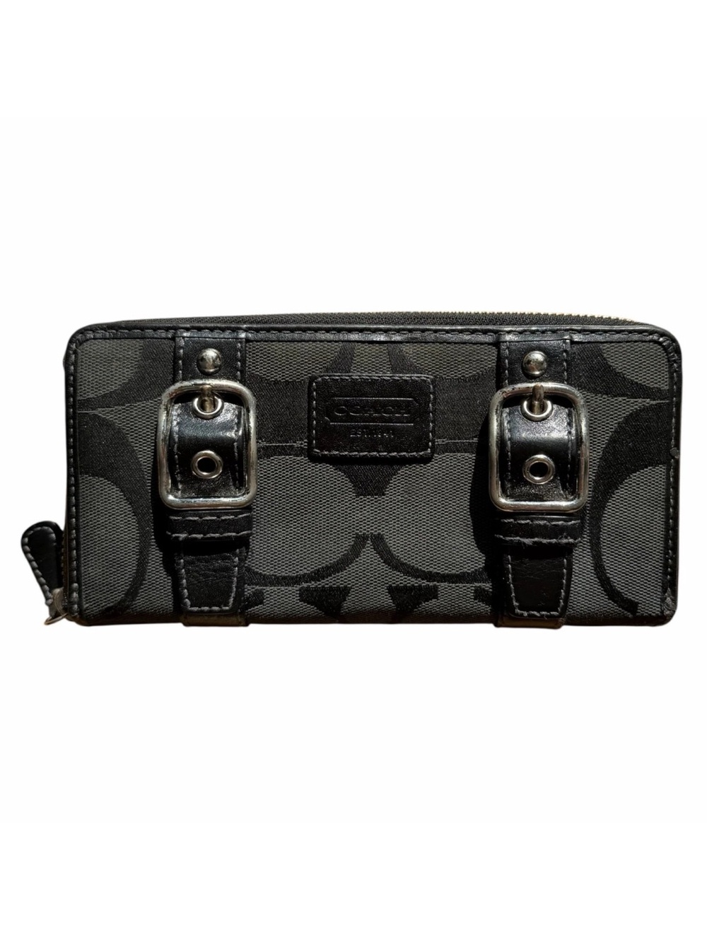Coach Zoe Signature C Zip Clutch Jacquard Wallet Y2K EUC Coach - Picture 2 of 16